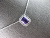 1.02CT DIAMOND & AAA AMETHYST 14K WHITE GOLD 3D EMERALD CUT & ROUND HALO PENDANT