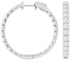 ESTATE 4.0CT DIAMOND 14KT WHITE GOLD 3D CLASSIC INSIDE OUT HOOP HANGING EARRINGS