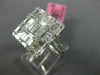 ESTATE LARGE 1.87CT DIAMOND 18KT WHITE GOLD 3D SQUARE CLUSTER ANNIVERSARY RING