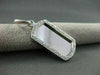 ESTATE .54CT DIAMOND 14KT WHITE GOLD ENGRAVABLE DOG TAG NAME PLATE PENDANT 17143