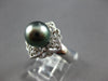 WIDE .12CT DIAMOND & AAA TAHITIAN PEARL 14KT WHITE GOLD 3D MULTI HEART LOVE RING