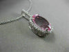 ESTATE LARGE 6.27CT DIAMOND & PINK TOPAZ 14KT GOLD 3D OVAL HALO FLOATING PENDANT