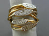 ESTATE LARGE .50CT DIAMOND 14K ROSE GOLD 3D MULTI ROW CRISS CROSS PAVE LOVE RING