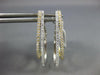 ESTATE .56CT DIAMOND 18K 2 TONE GOLD 2 ROW DOUBLE OVAL CLIP ON HANGING EARRINGS