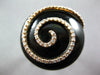 ESTATE EXTRA LARGE .57CT DIAMOND & AAA ONYX 14KT ROSE GOLD ROUND SWIRL FUN RING
