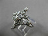 ESTATE LARGE .48CT DIAMOND 14KT WHITE GOLD OPEN BEZEL FLOWER FUN RING #20573