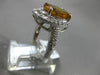 ESTATE LARGE 3.95CT DIAMOND & AAA CITRINE 14K WHITE GOLD 3D OVAL SWIRL FUN RING