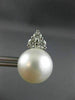 LARGE .60CT DIAMOND & AAA SOUTH SEA PEARL 18K WHITE GOLD 3D FLOWER STUD EARRINGS