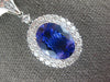 EXTRA LARGE 6.5CT DIAMOND & AAA TANZANITE 18KT WHITE GOLD OVAL FLOATING PENDANT