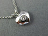 ESTATE .05CT DIAMOND 14KT WHITE GOLD 3D SOLITAIRE HEART LOVE FUN PENDANT #25932