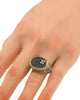 LARGE .66CT BLACK DIAMOND 18KT YELLOW GOLD & 925 SILVER PAVE OVAL FILIGREE RING