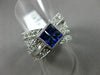 ESTATE LARGE 1.58CT DIAMOND & SAPPHIRE 14KT WHITE GOLD 3D CRISS CROSS LOVE RING