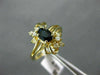 ESTATE .64CT DIAMOND & AAA SAPPHIRE 14KT YELLOW GOLD FLOWER FILIGREE RING #21357