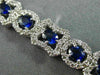 ESTATE WIDE 6.56CT DIAMOND SAPPHIRE 18KT WHITE GOLD MULTI SHAPE TENNIS BRACELET