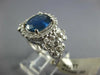 LARGE 3.3CT DIAMOND & AAA SAPPHIRE 14KT WHITE GOLD OVAL FLOWER ENGAGEMENT RING