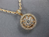 ESTATE .50CT DIAMOND 18KT ROSE GOLD 3D CLUSTER FLOWER HALO CLASSIC PENDANT