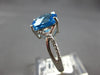 3.56CT DIAMOND & AAA BLUE TOPAZ 14KT WHITE GOLD 3D CUSHION & ROUND INFINITY RING