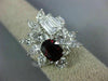ESTATE LARGE 4.85CT DIAMOND & AAA RUBY PLATINUM CLUSTER FLOWER ANNIVERSARY RING