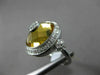 ESTATE LARGE 4.45CT DIAMOND & AAA CITRINE 14KT WHITE GOLD OVAL HALO ETOILE RING