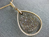 LARGE 2.03CT WHITE & CHOCOLATE FANCY DIAMOND 18KT ROSE GOLD 3D TEAR DROP PENDANT