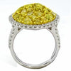 EXTRA LARGE 3.42CT WHITE & FANCY YELLOW DIAMOND 18KT 2 TONE GOLD 3D CLUSTER RING