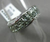 ESTATE WIDE 2.72CT DIAMOND & AAA GREEN AMETHYST 14K WHITE GOLD 3D X RAINBOW RING