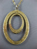 ESTATE LARGE .08CT DIAMOND 14KT YELLOW GOLD 3D DOUBLE OVAL SPIKY FUN PENDANT