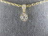 ESTATE .19CT DIAMOND 18KT YELLOW GOLD 3D CLASSIC CLUSTER FLOWER LOVE PENDANT
