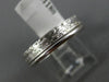 ESTATE WIDE 14KT WHITE GOLD 3D FILIGREE MILGRAIN WEDDING ANNIVERSARY RING #1061