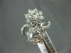 ESTATE LARGE 3.0CT DIAMOND 14KT WHITE GOLD DOUBLE FLOWER CRISS CROSS SWIRL RING