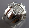 LARGE .94CT DIAMOND 18KT WHITE GOLD BAGUETTE INVISIBLE TRIPLE OVAL UNISEX RING