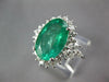 EXTRA LARGE 6.73CT DIAMOND & AAA EMERALD 14KT WHITE GOLD ENGAGEMENT RING #27282