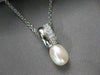 ESTATE .16CT DIAMOND & AAA SOUTH SEA PEARL 18K WHITE GOLD PENDANT W/CHAIN #11447