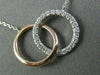 ESTATE .30CT DIAMOND 14KT WHITE & ROSE GOLD 3D CLASSIC CIRCLE LOVE KNOT NECKLACE