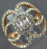 WIDE .97CT DIAMOND 14KT ROSE GOLD 3D ROUND & BAGUETTE INVISIBLE OVAL FLOWER RING