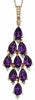 ESTATE 3.32CT DIAMOND & AAA AMETHYST 14K ROSE GOLD 3D TEAR DROP FLOATING PENDANT