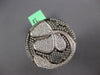 EXTRA LARGE 2.89CT DIAMOND 18KT WHITE & BLACK GOLD 3D FLOWER CIRCULAR FUN RING