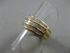 ESTATE WIDE 1.10CT ROUND DIAMOND 14KT YELLOW GOLD 3 ROW WEDDING BAND RING #5958