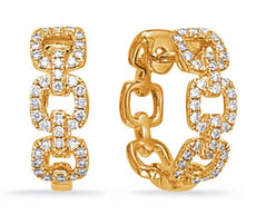 .40CT DIAMOND 14KT YELLOW GOLD MULTI SQUARE LOVE KNOT FUN HOOP HANGING EARRINGS