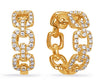 .40CT DIAMOND 14KT YELLOW GOLD MULTI SQUARE LOVE KNOT FUN HOOP HANGING EARRINGS