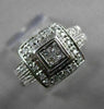ESTATE WIDE .50CT DIAMOND 14K WHITE GOLD FILIGREE CLUSTER ENGAGEMENT RING #21529