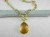 ANTIQUE 18KT DIAMOND & CITRINE DESIGNER DROP NECKLACE