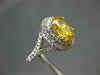 ESTATE 2.37CT DIAMOND & AAA YELLOW SAPPHIRE 14KT WHITE GOLD HALO ENGAGEMENT RING