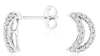 ESTATE .33CT DIAMOND 14KT WHITE GOLD 3D CLASSIC MOON LOVE STUD EARRINGS