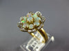ESTATE 1.0CT DIAMOND & AAA OPAL 18KT YELLOW GOLD 3D CLASSIC FLOWER LOVE RING