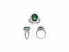 LARGE GIA CERTIFIED 6.3CT DIAMOND & AAA EMERALD 18K 2 TONE GOLD ENGAGEMENT RING