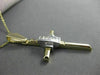 ESTATE LARGE .35CT BAGUETTE DIAMOND 14KT WHITE & YELLOW GOLD CROSS PENDANT 9758