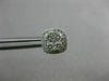 ESTATE .83CT DIAMOND 18K WHITE GOLD 3D SQUARE CLASSIC HALO CLUSTER STUD EARRINGS