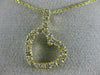 ESTATE .50CT DIAMOND 14KT YELLOW GOLD CLASSIC OPEN HEART FLOATING PENDANT #10769