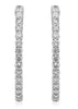 1.09CT DIAMOND 18K WHITE GOLD SHARED PRONG OVAL INSIDE OUT HOOP HANGING EARRINGS